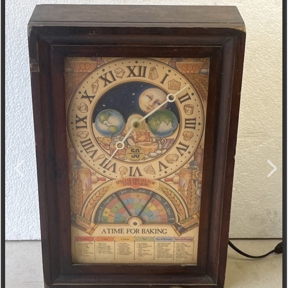 1979 Nestle 50th Anniversary A Time for Baking Clock Toll House Cookies Works!